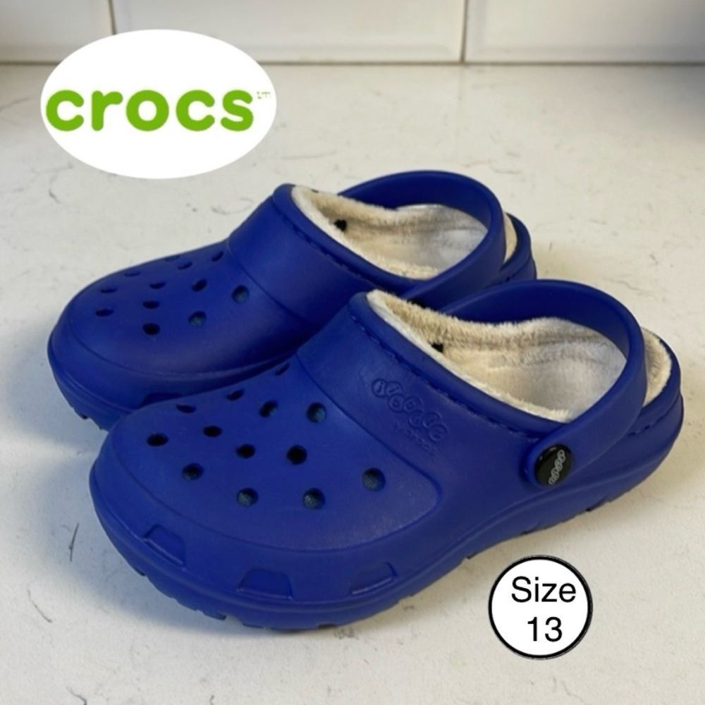 Jibbitz By Crocs Fleece Lined Crocs Royal Blue Size 13 Kids